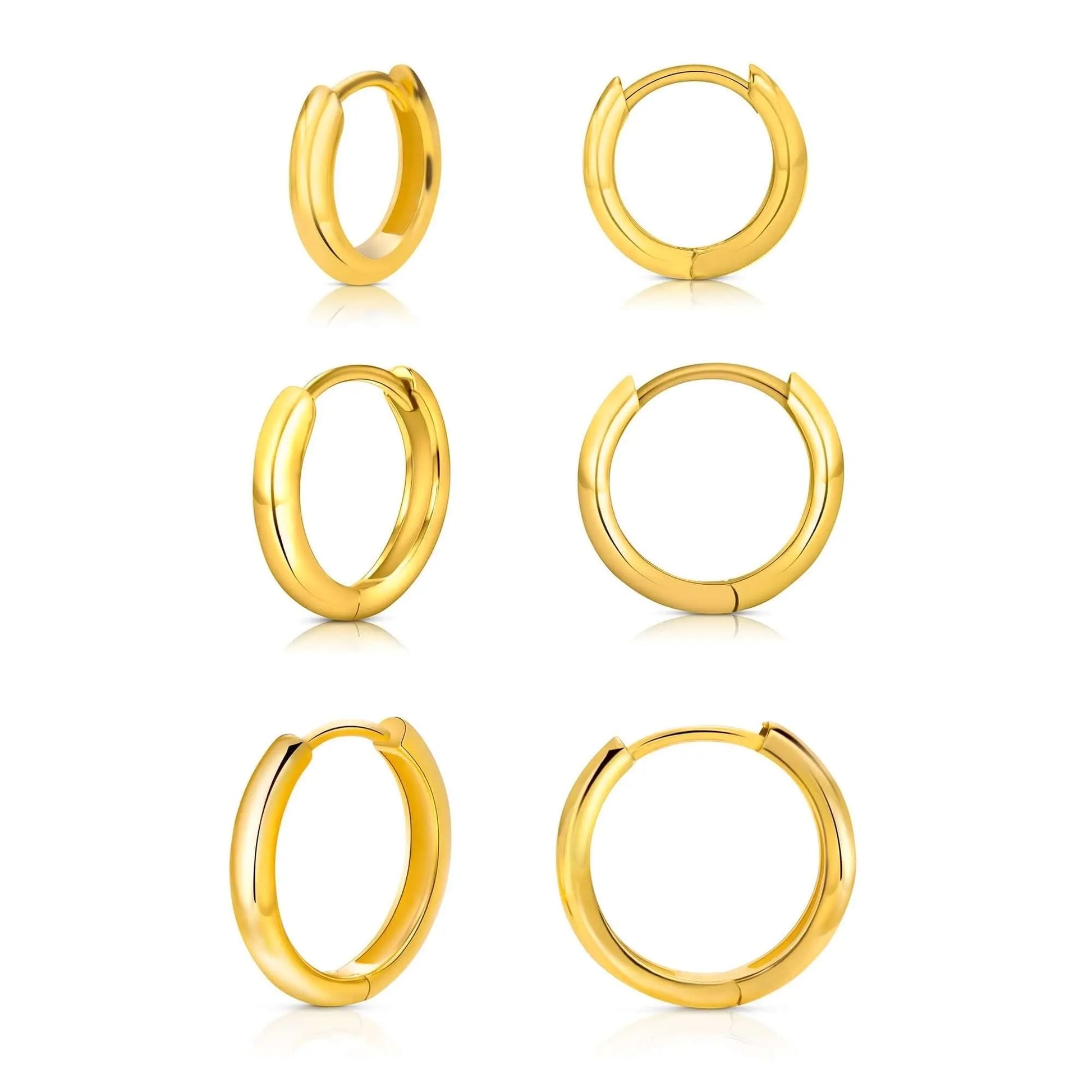 Vielring - Zierliche Creolen 1,8 mm Dicke - 925 Silber - Gold / 10 mm / Einzeln