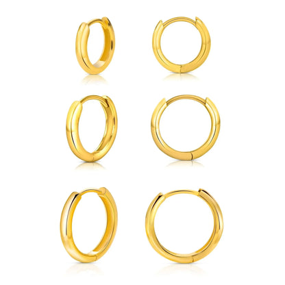 Vielring - Zierliche Creolen 1,8 mm Dicke - 925 Silber - Gold / 10 mm / Einzeln