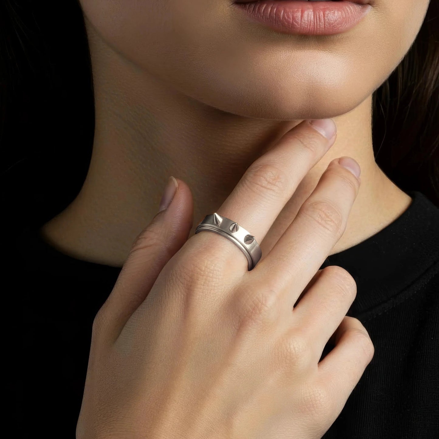 Zacken Anti-Stress-Ring – Edelstahl