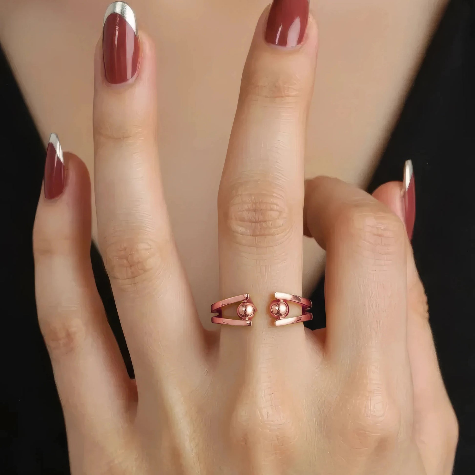 Vielring - Kugel Spinner Anti-Stress-Ring – 925 Silber - Gold