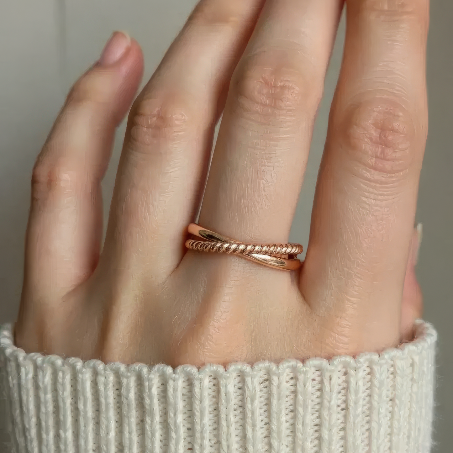 Polierter & gedrehter Anti-Stress-Ring – 925 Silber