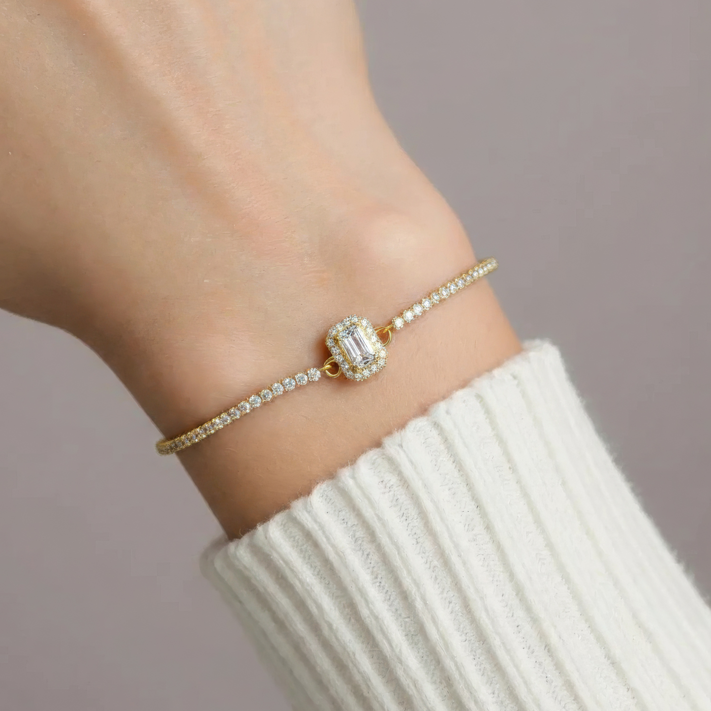 Endless bracelet with zirconia stones - 925 silver