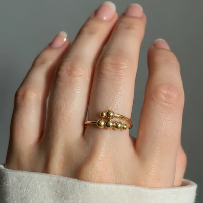 Vielring - Kugel‑Spinner Anti-Stress-Ring – 925 Silber - Gold