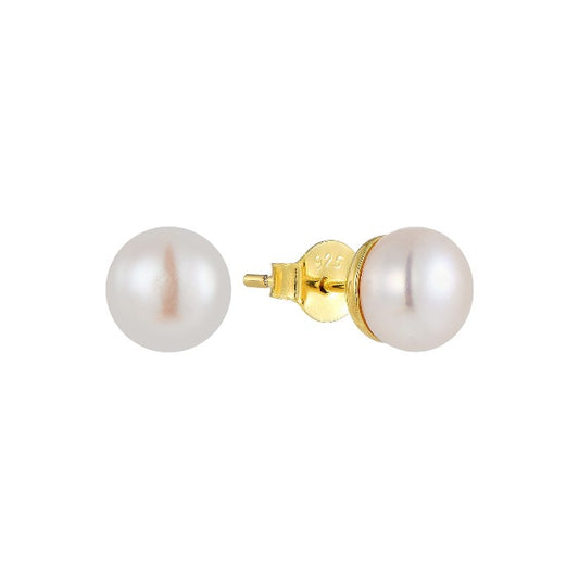 Vielring - Perlen Ohrstecker - 925 Silber - Gold