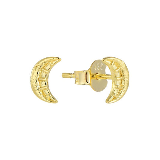 Vielring - Mond Ohrstecker - 925 Silber - Gold / Einzeln