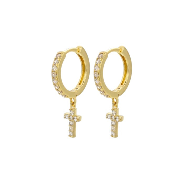 Dainty crystal hoop earrings • Zirconia crystals