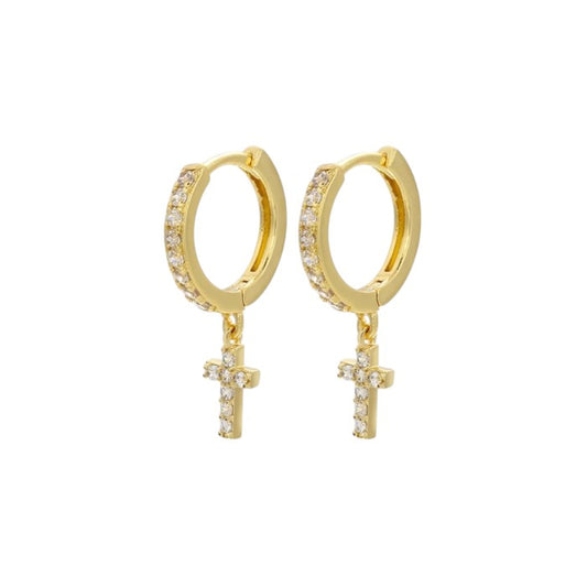 Dainty crystal hoop earrings • Zirconia crystals