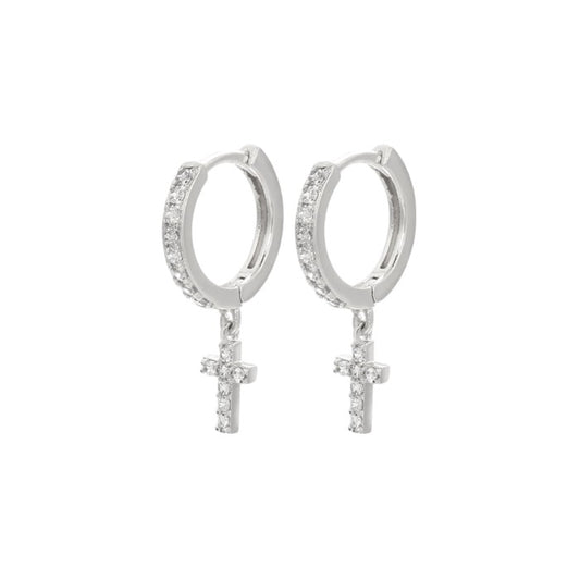 Dainty crystal hoop earrings • Zirconia crystals