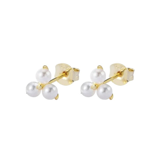Vielring - Süßwasser Perlen Ohrstecker - 925 Silber - Gold / Einzeln