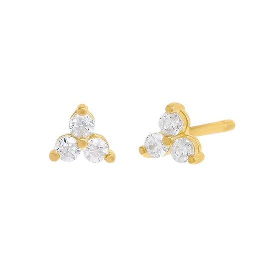 Vielring - Kristall Steine Ohrstecker - 925 Silber - Gold / Einzeln