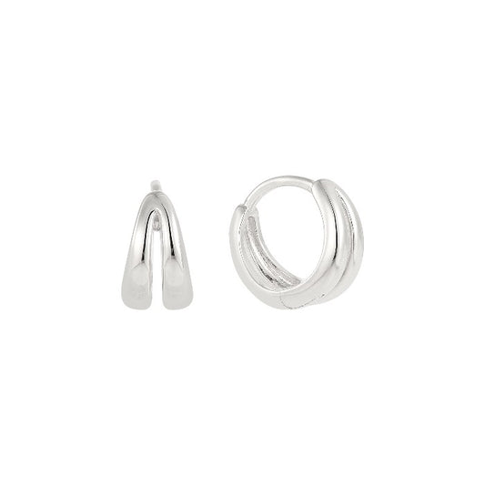 Vielring - Doppel Ohrringe - 925 Silber - Silber