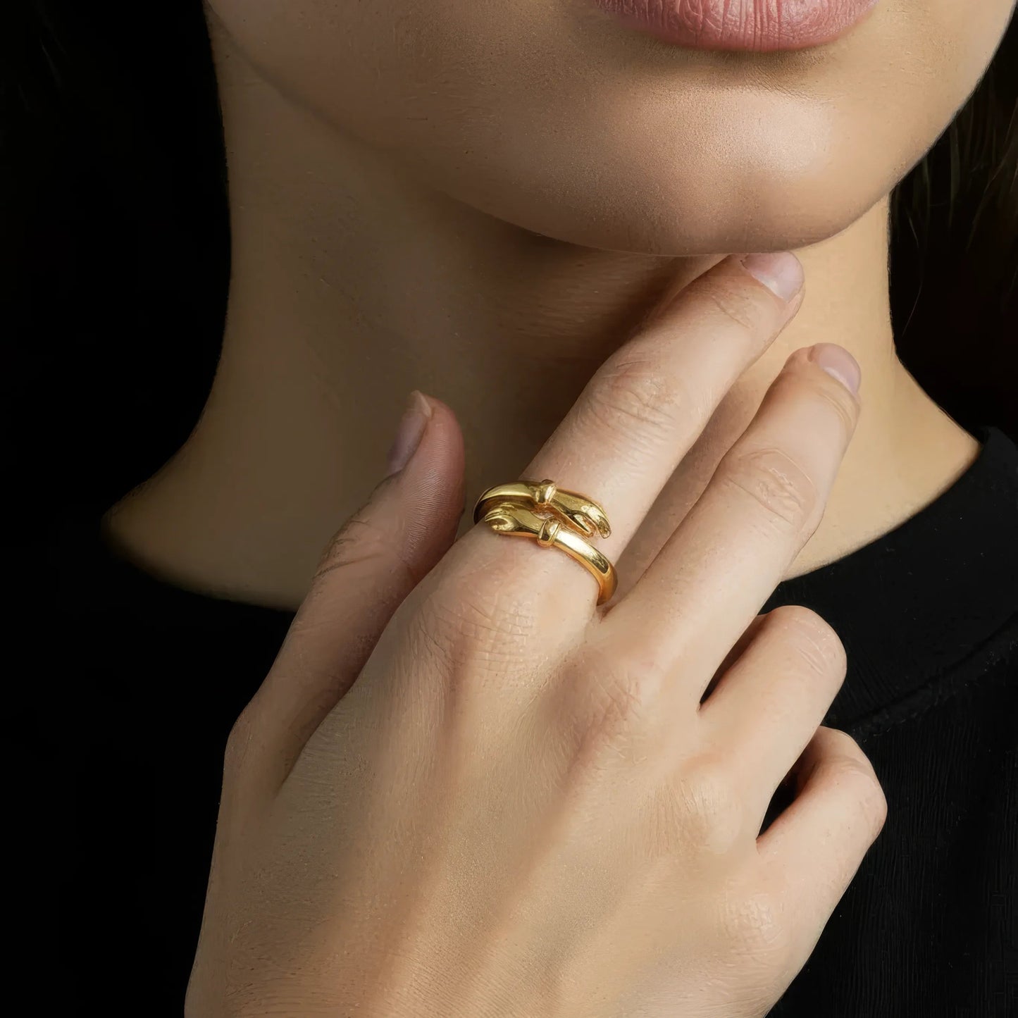 Offener Umarmungsring (Liebe) Anti-Stress-Ring – 925 Silber