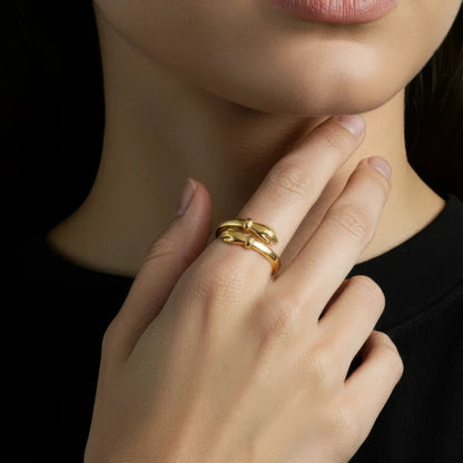 Offener Umarmungsring (Liebe) Anti-Stress-Ring – 925 Silber