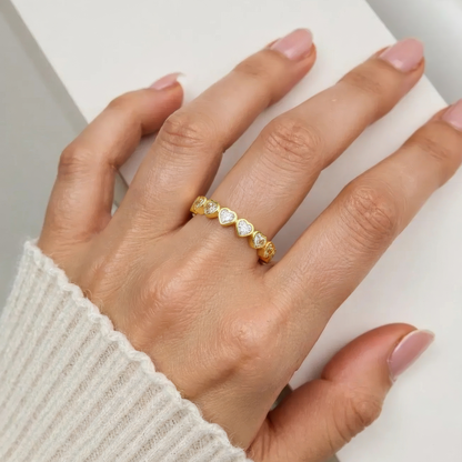 Gold Abstract Ring • 925 Sterling Silver Open Ring