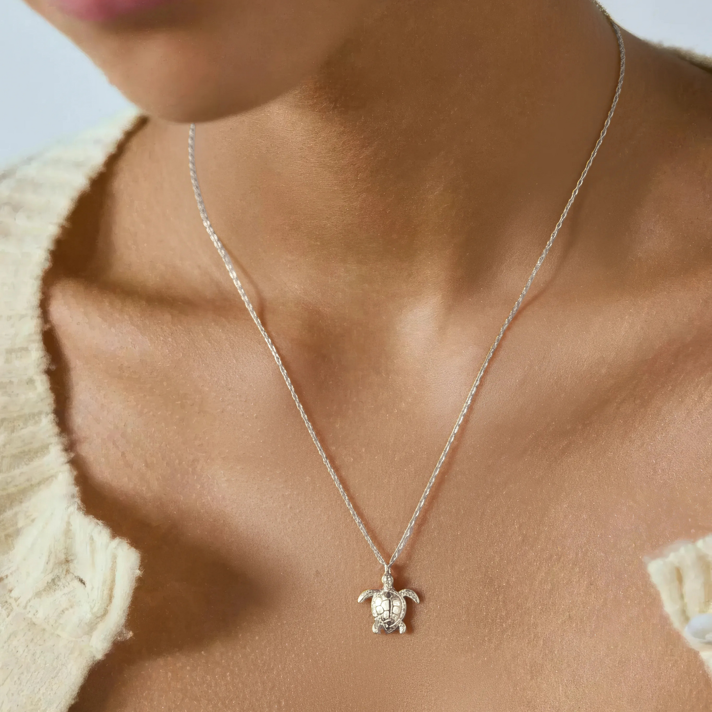 Square Zirconia Necklace - 925 Silver