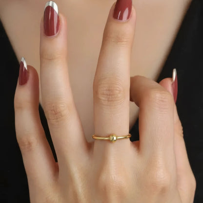 Vielring - Einzelner Kugel Anti-Stress-Ring - 925 Silber - Gold