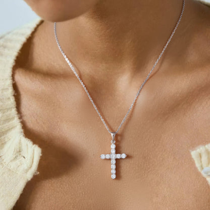 Square Zirconia Necklace - 925 Silver