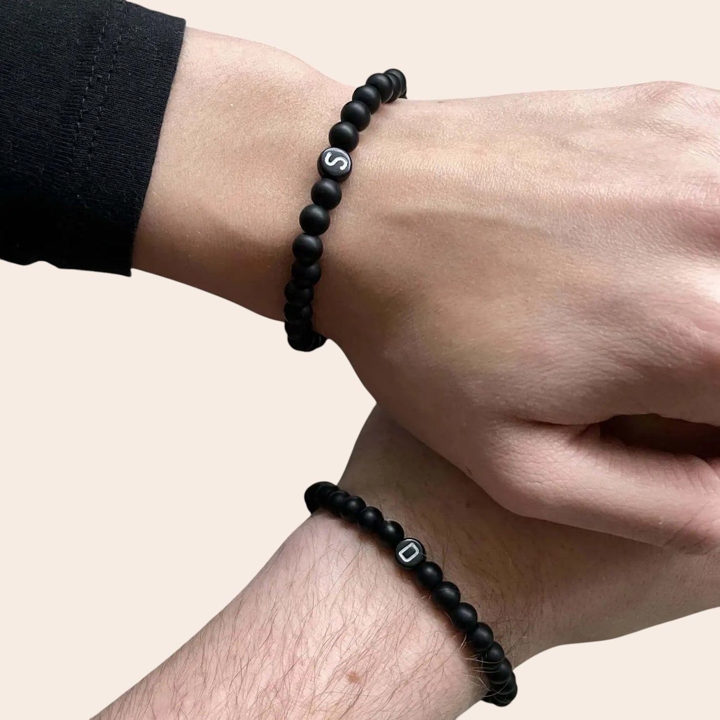 Partner bracelet for couples • Personalized with initial letter