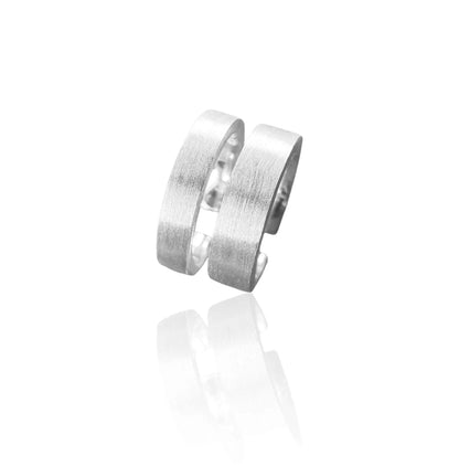 Vielring - Mattierter handgefertigter Ring - 925 Silber - Silber / Kupfer / 5 mm