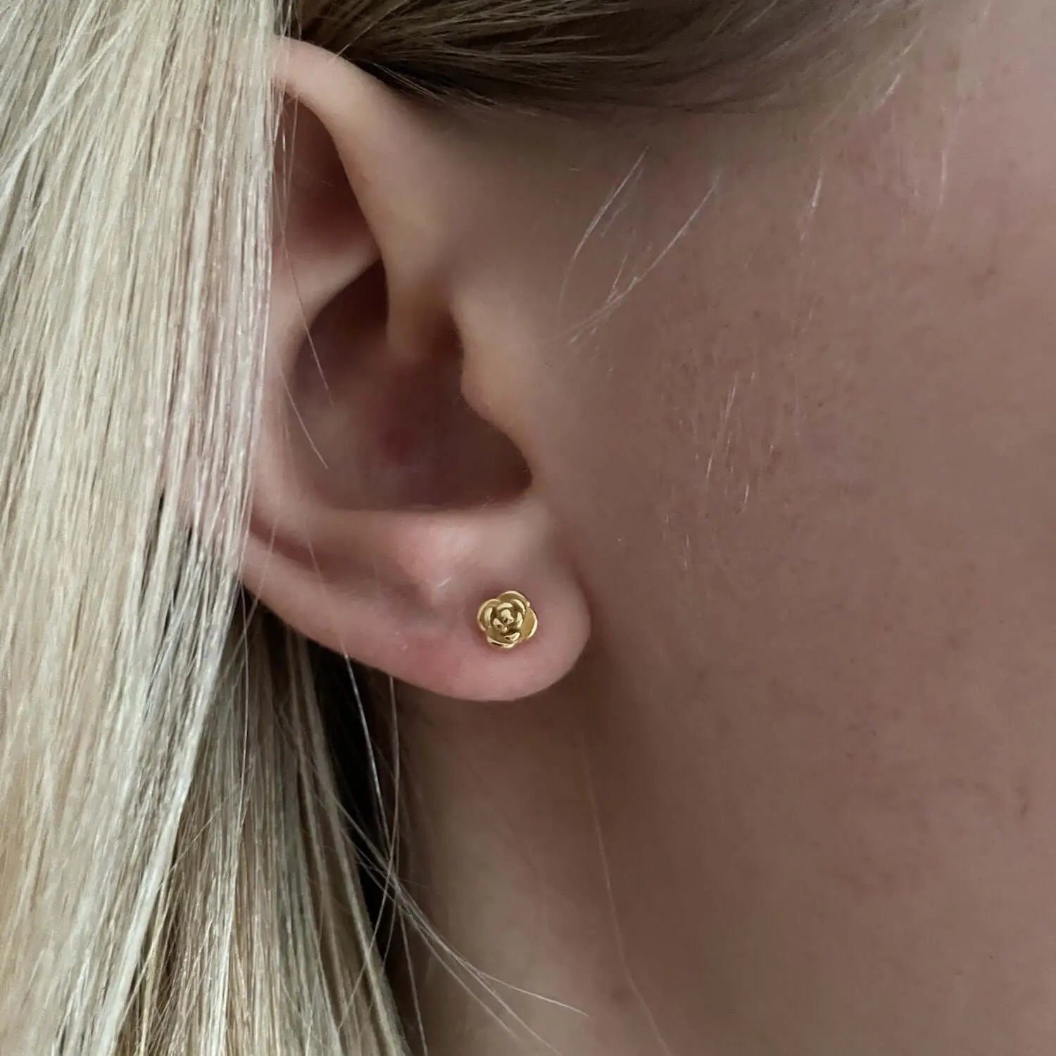Vielring - Rosen Ohrstecker - 925 Sterling Silber - Gold