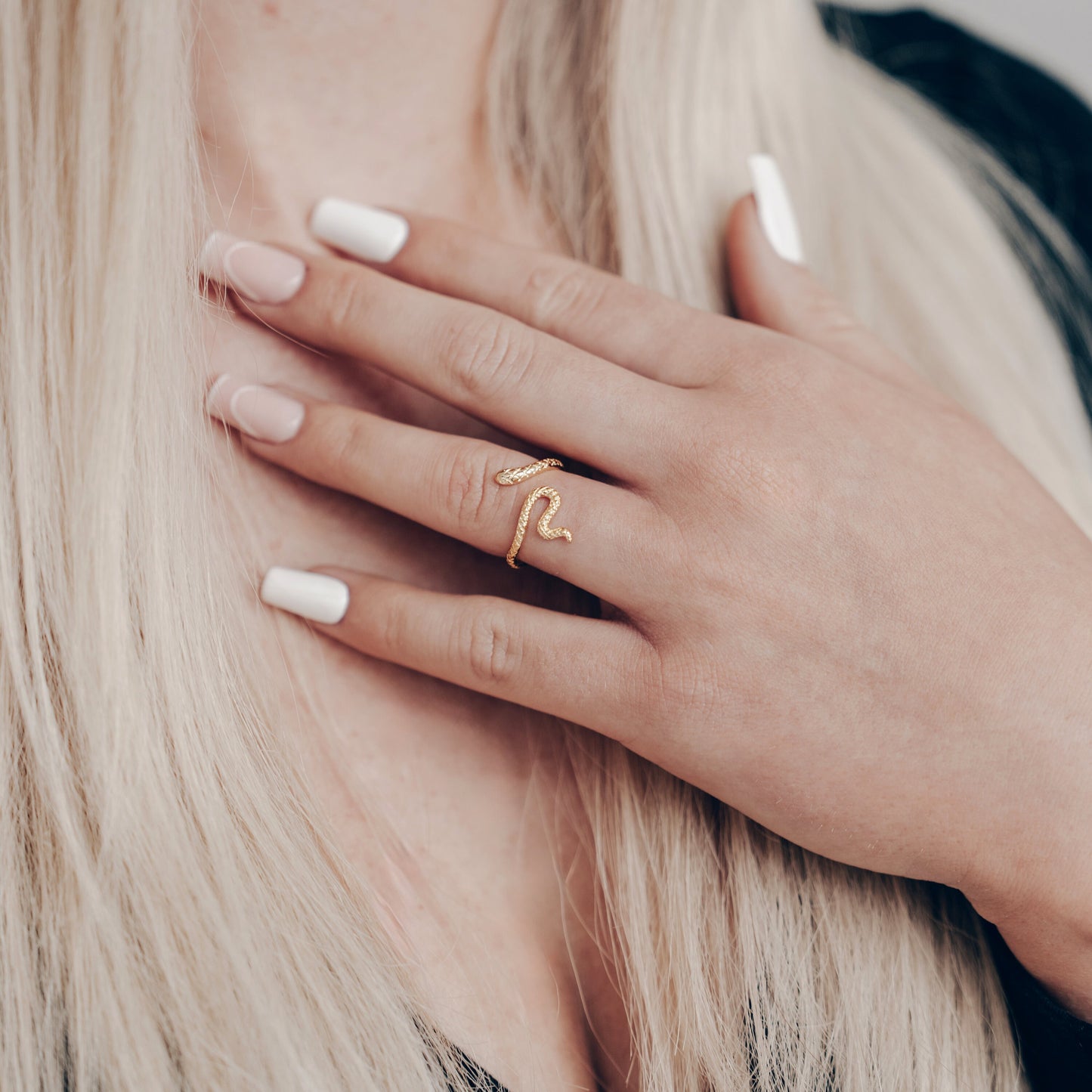 Vielring - Zarter Schlangenring - 925 Silber - Gold / Kupfer