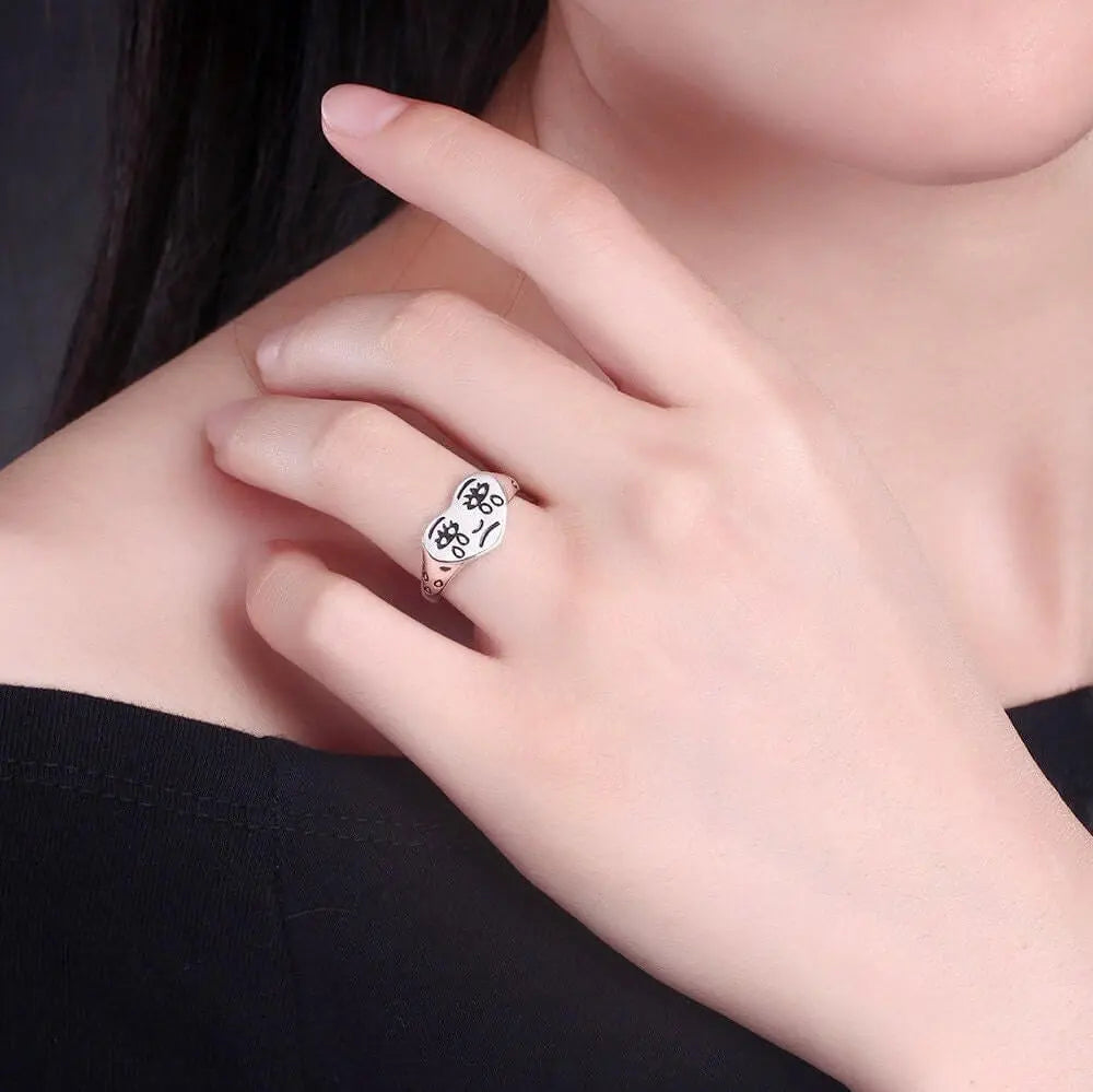 Vielring - Sad Smile Ring • Emoji Ring - Silber / Kupfer