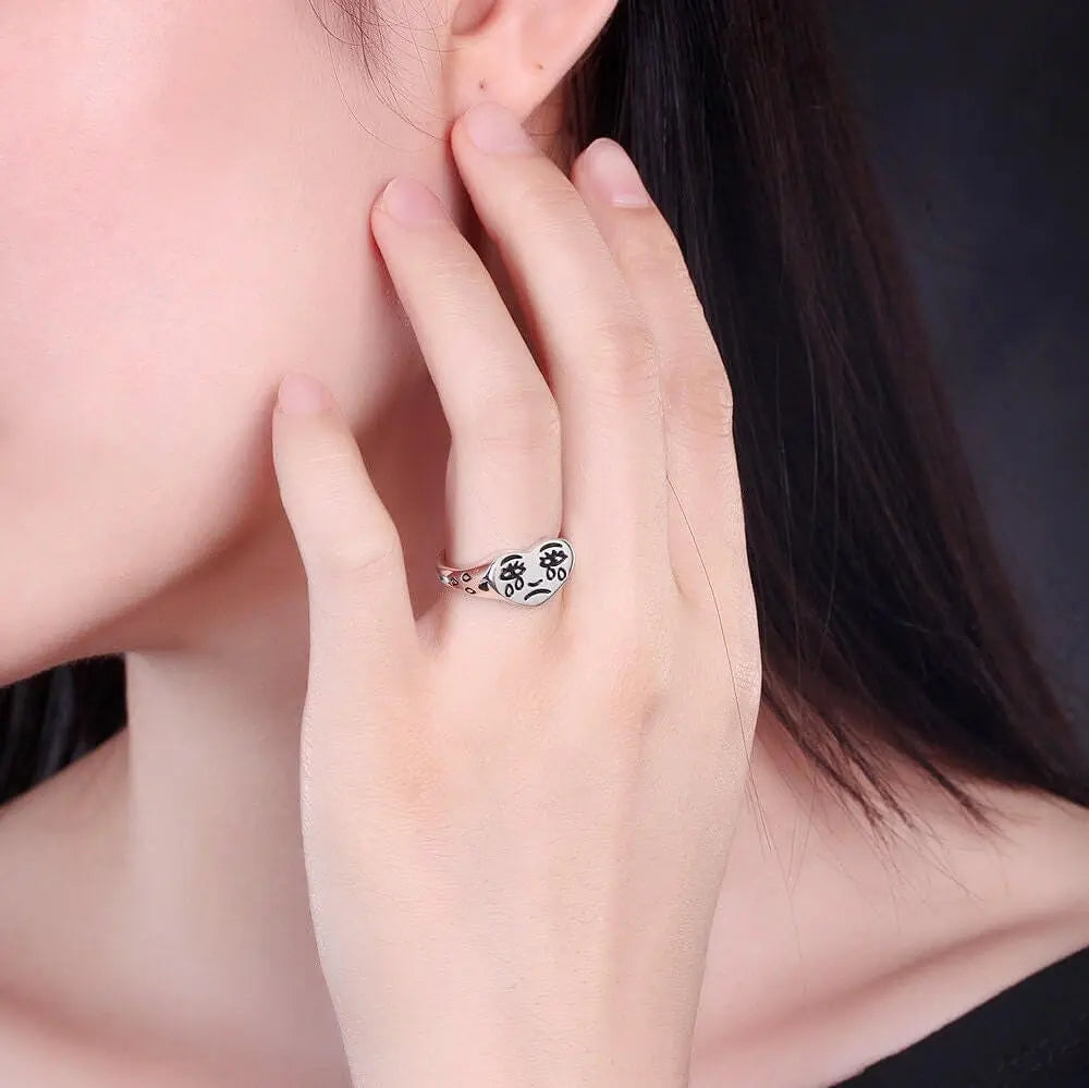 Vielring - Sad Smile Ring • Emoji Ring - Silber / Kupfer