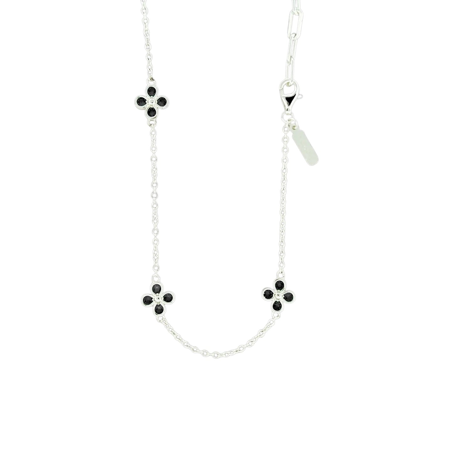 Square Zirconia Necklace - 925 Silver