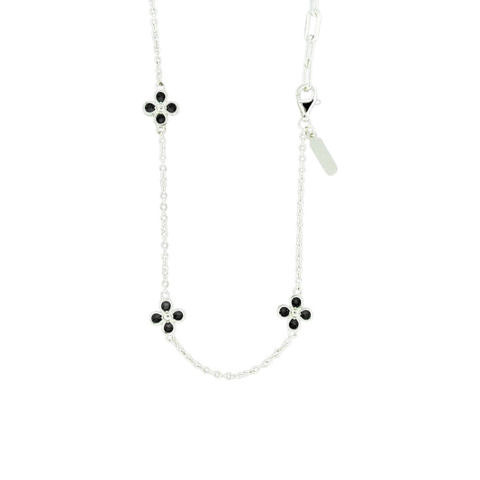 Square Zirconia Necklace - 925 Silver