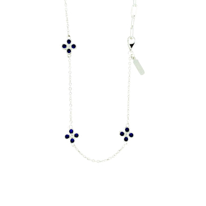 Square Zirconia Necklace - 925 Silver
