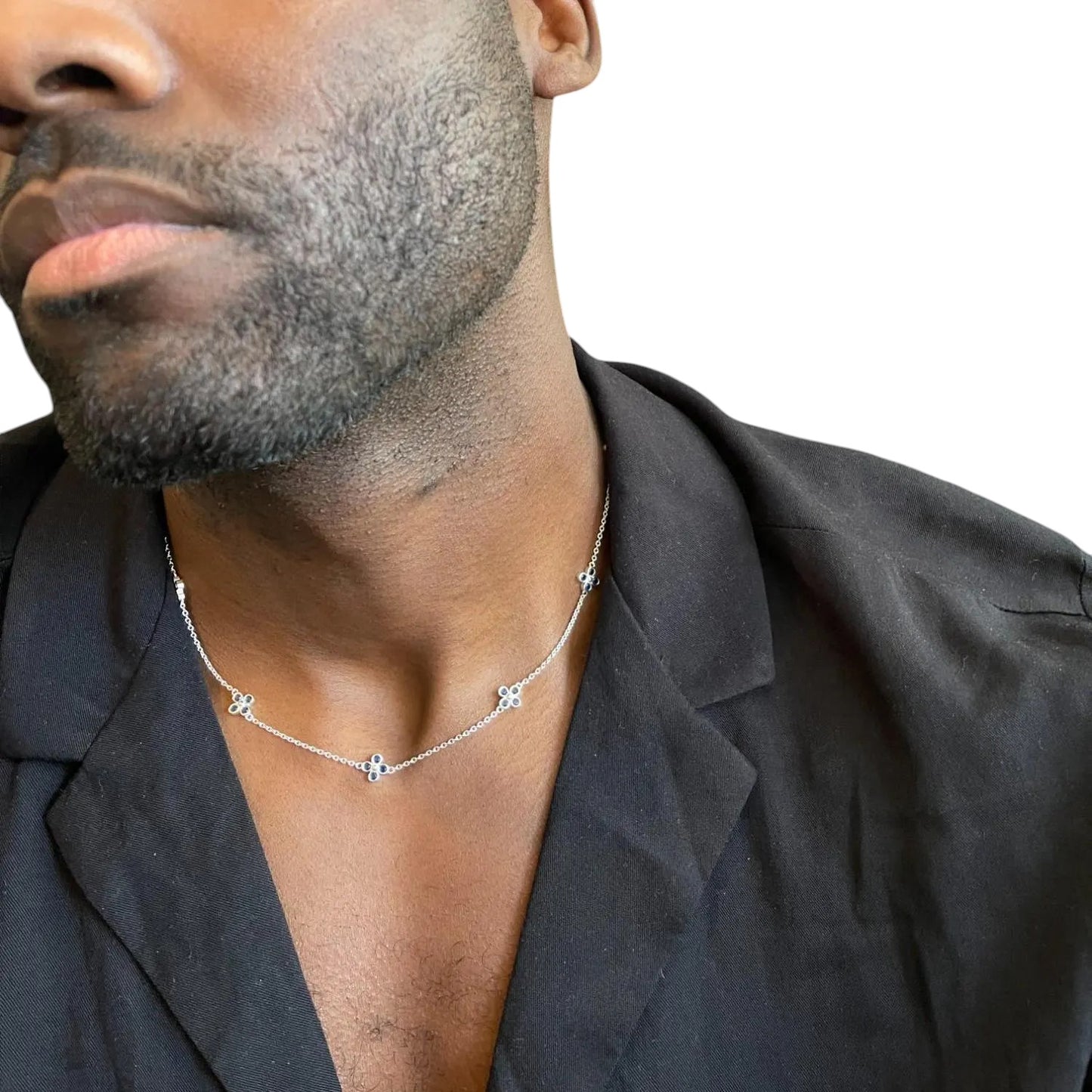 Square Zirconia Necklace - 925 Silver