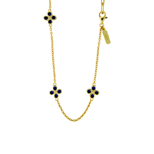 Square Zirconia Necklace - 925 Silver