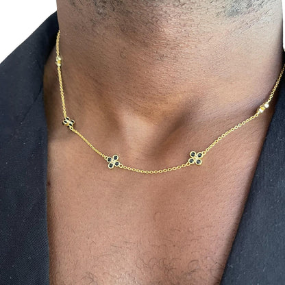 Square Zirconia Necklace - 925 Silver