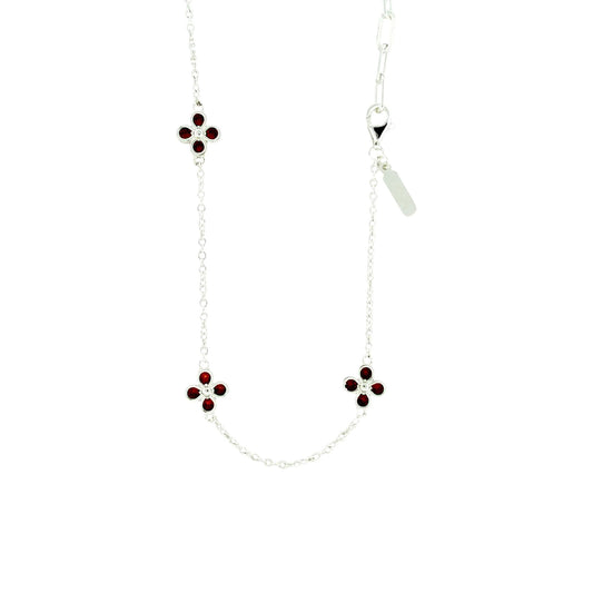 Square Zirconia Necklace - 925 Silver