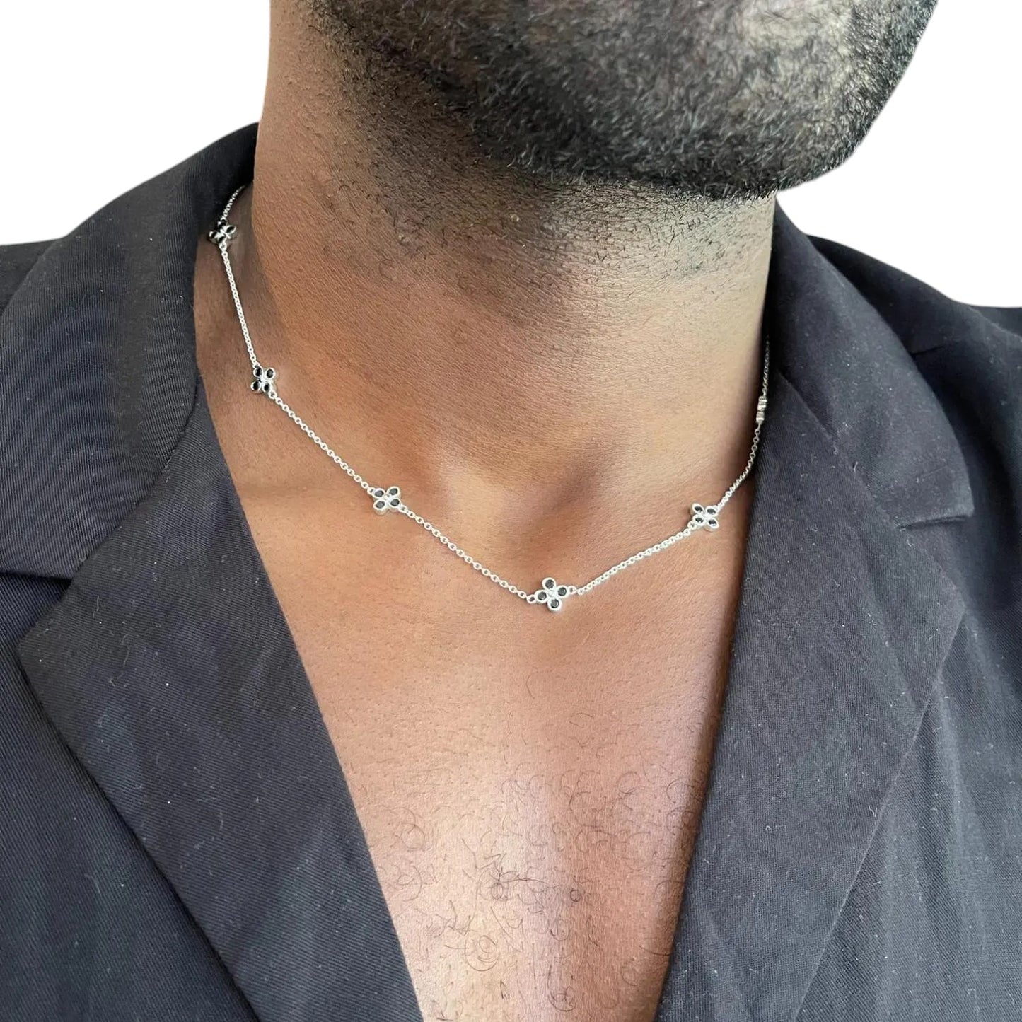 Square Zirconia Necklace - 925 Silver
