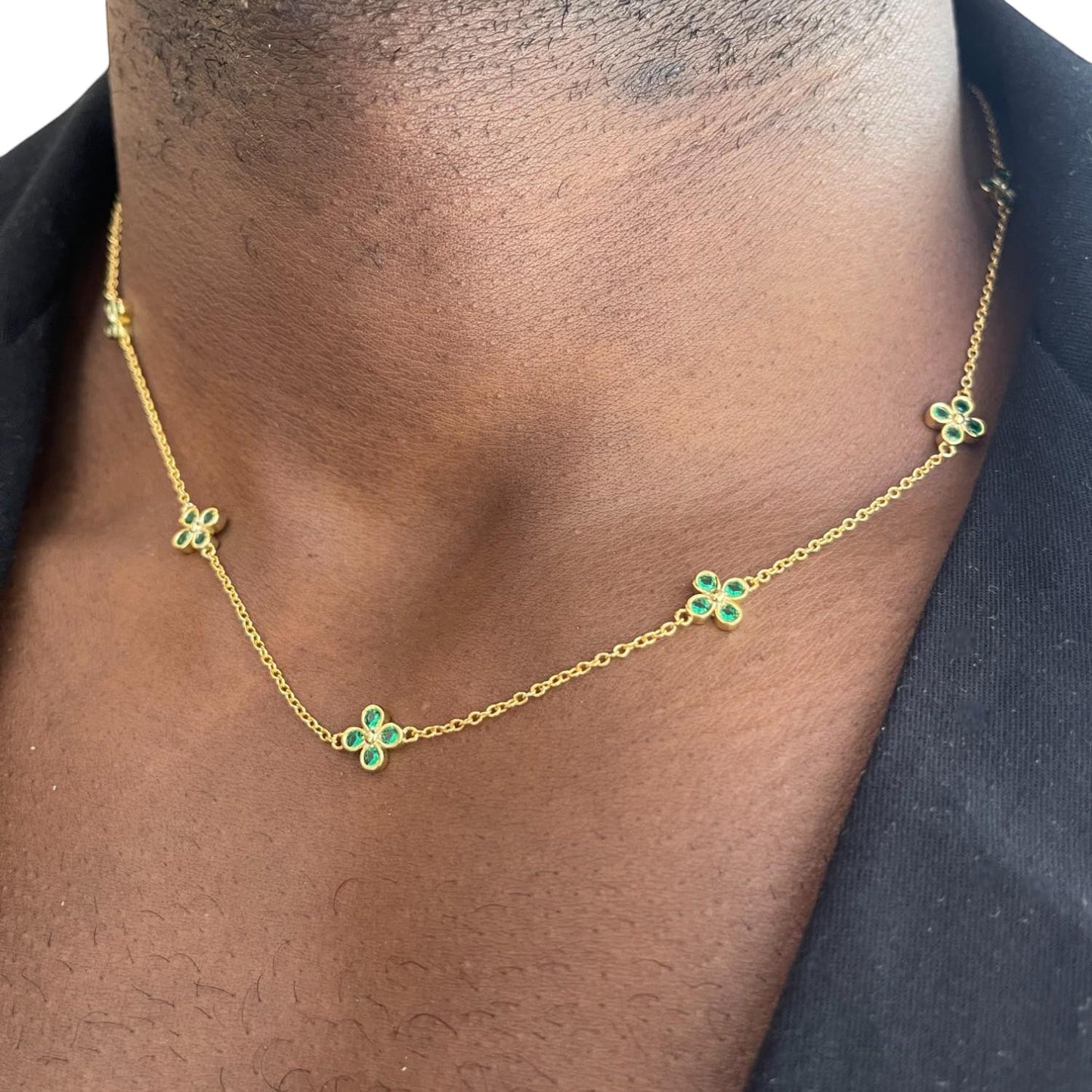 Square Zirconia Necklace - 925 Silver