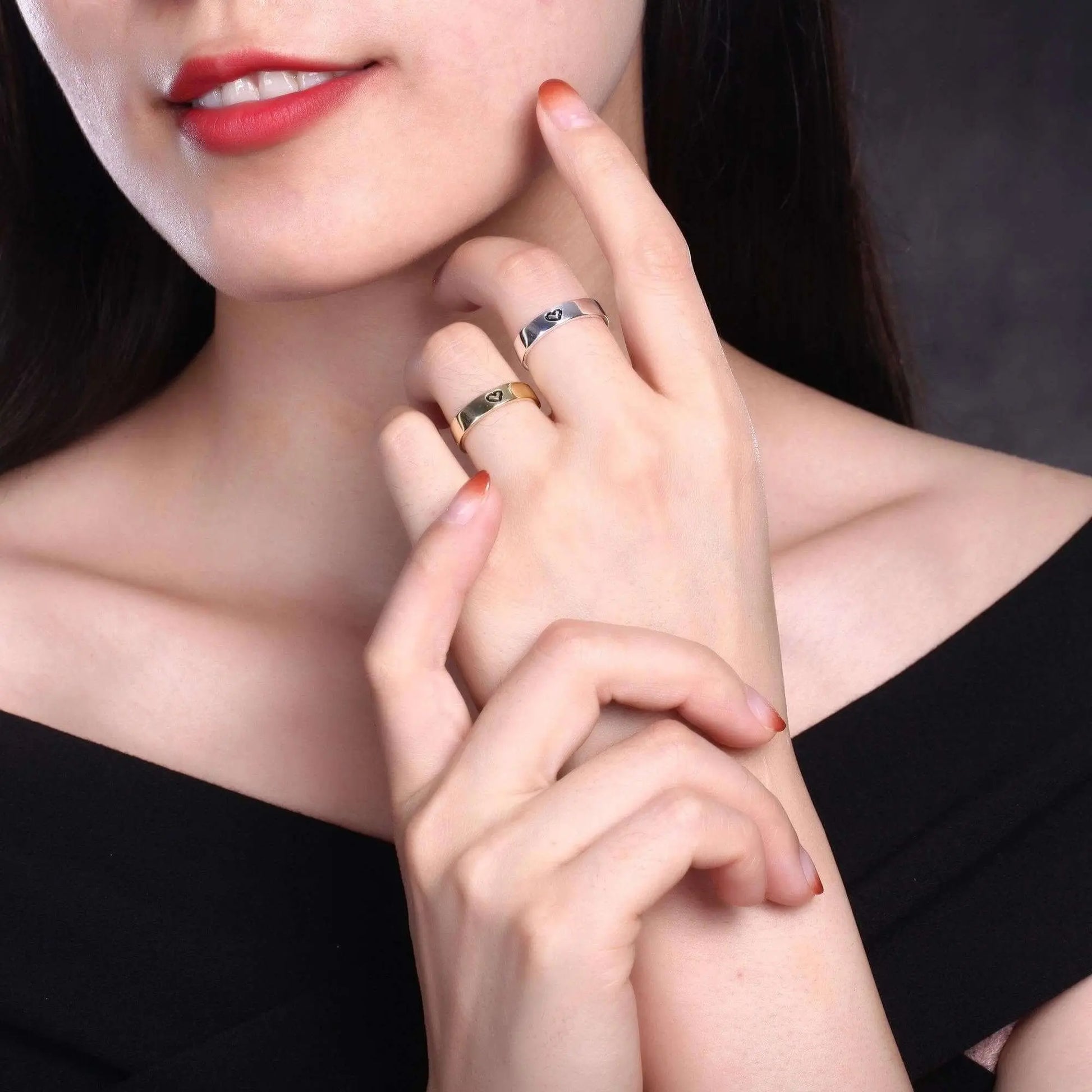 Silver 925 Love Ring 18K Gold Plated Vielring