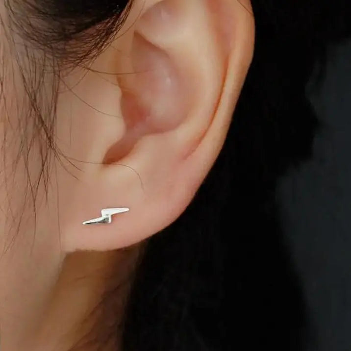 Vielring - Minimalistische Blitz Ohrstecker - 925 Sterling Silber - Gold