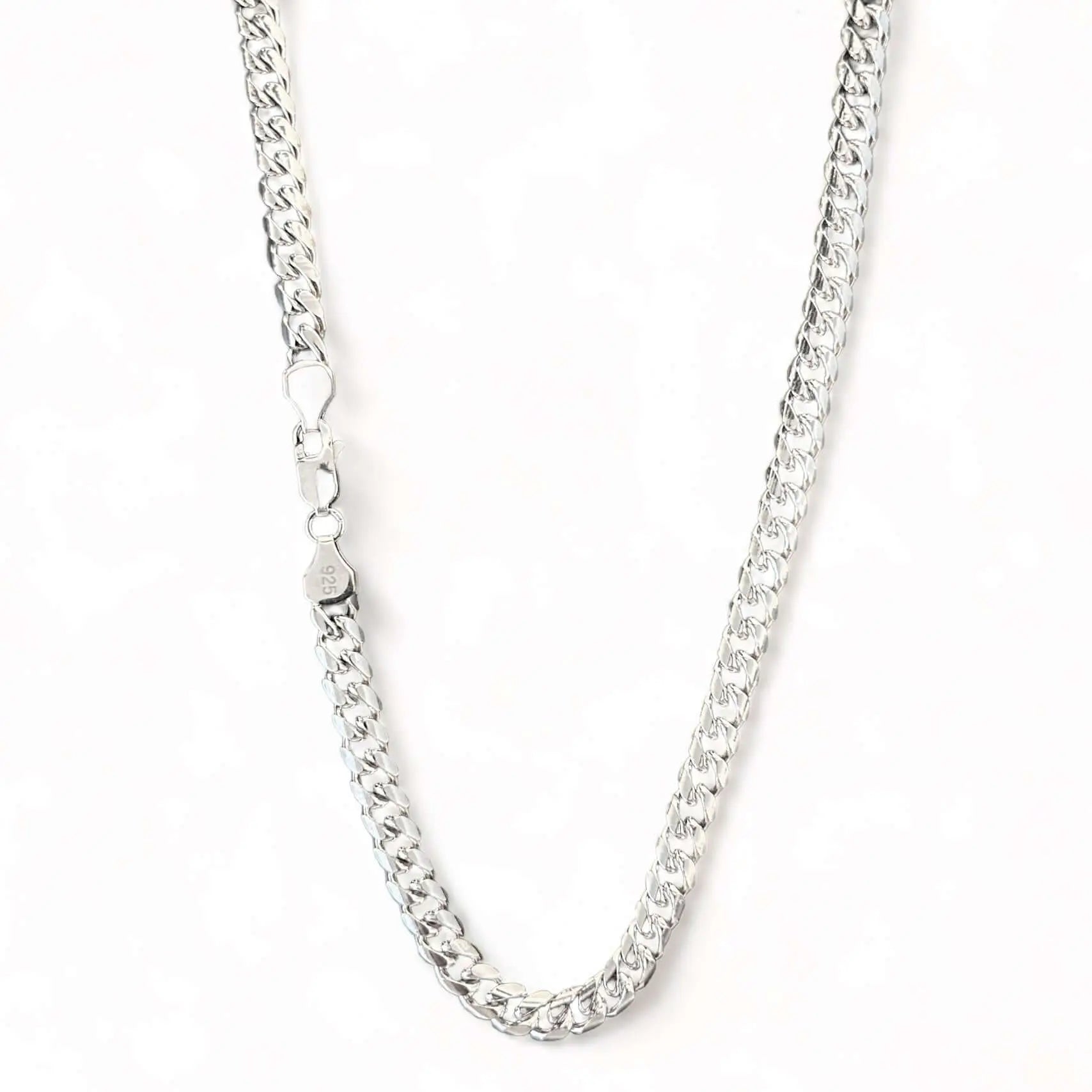 Curb Cuban Halskette abgerundet 5mm - 925 Silber Schmuckmeer
