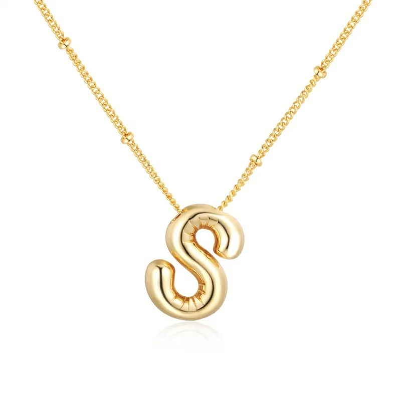 Bubble name necklace with letters
