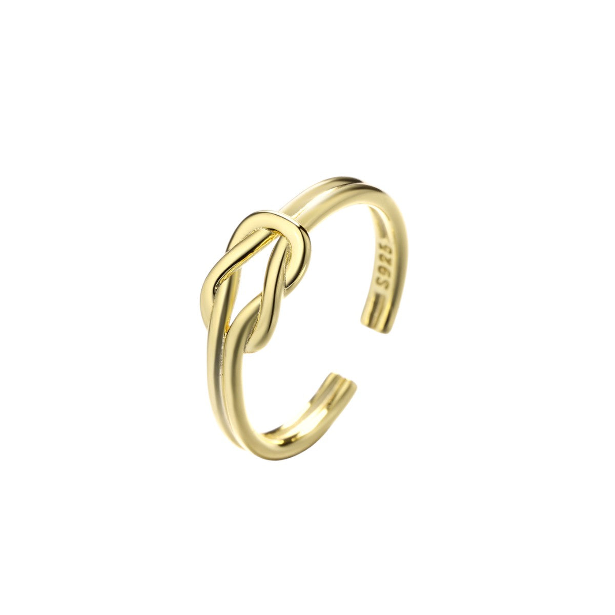 Gold Abstract Ring • 925 Sterling Silver Open Ring