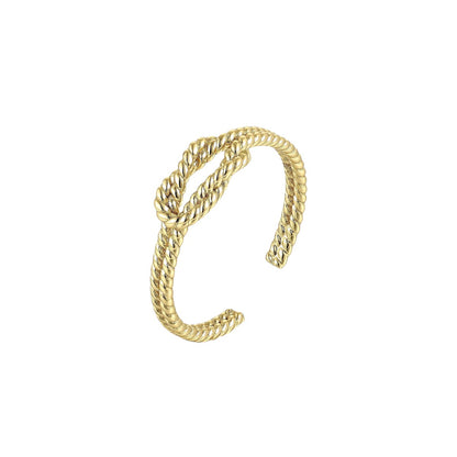 Gold Abstract Ring • 925 Sterling Silver Open Ring