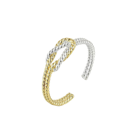 Gold Abstract Ring • 925 Sterling Silver Open Ring