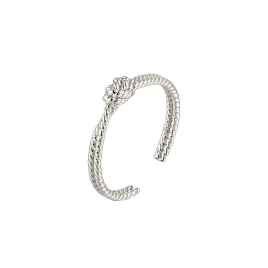 Square ring with zirconia stones - 925 silver
