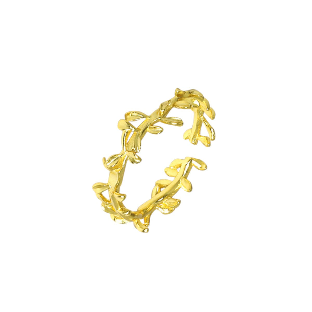 Gold Abstract Ring • 925 Sterling Silver Open Ring