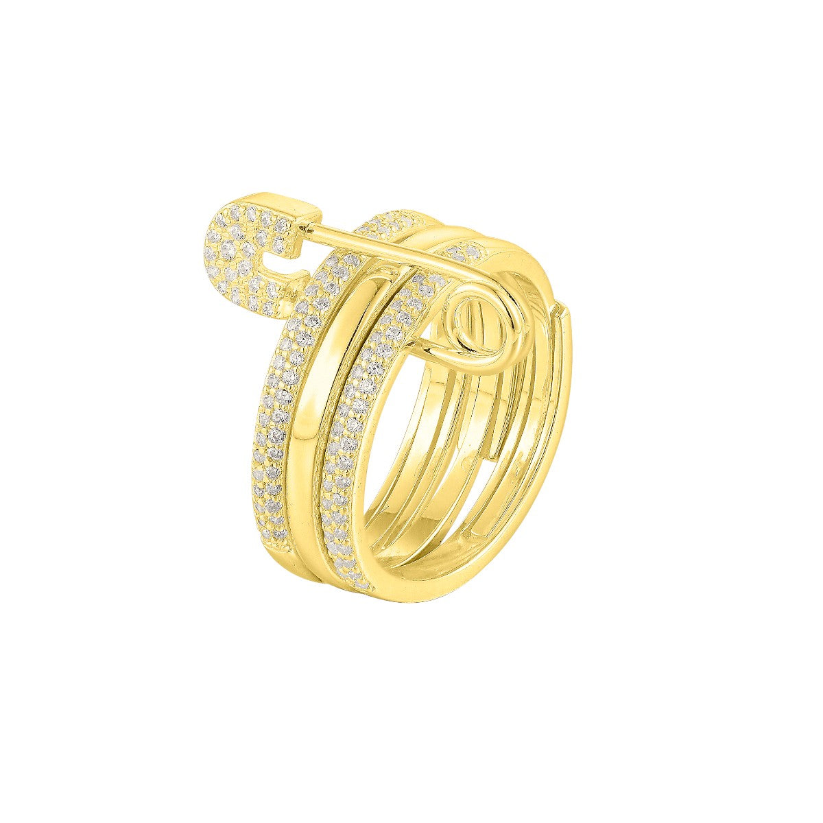 Gold Abstract Ring • 925 Sterling Silver Open Ring