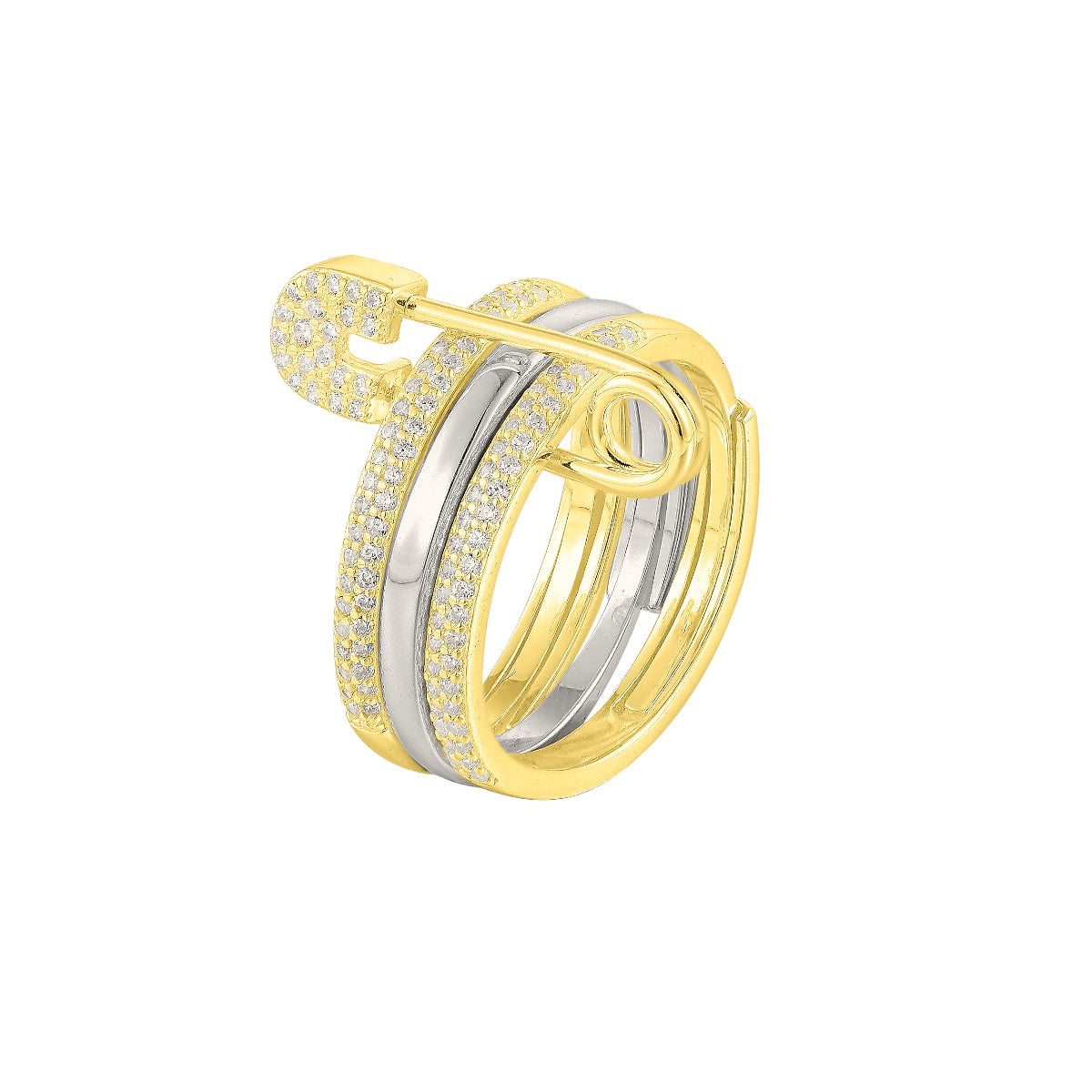 Gold Abstract Ring • 925 Sterling Silver Open Ring