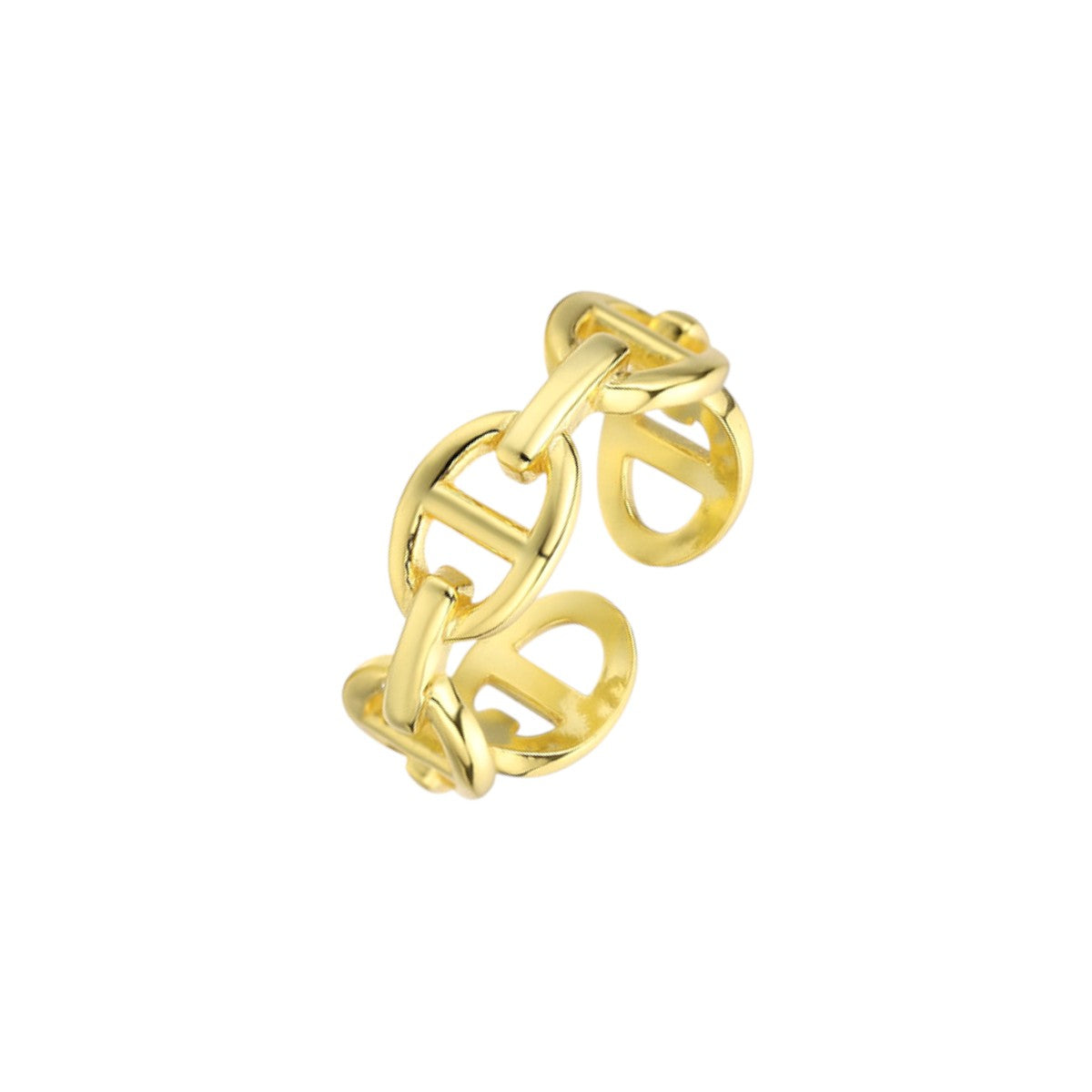 Gold Abstract Ring • 925 Sterling Silver Open Ring