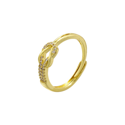 Gold Abstract Ring • 925 Sterling Silver Open Ring