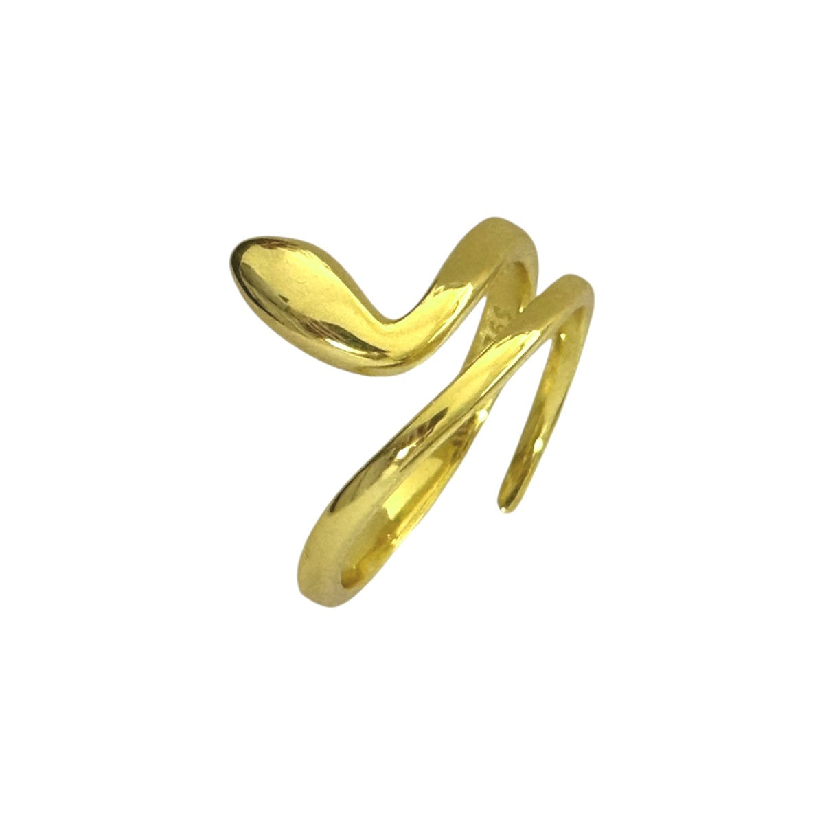 Gold Abstract Ring • 925 Sterling Silver Open Ring